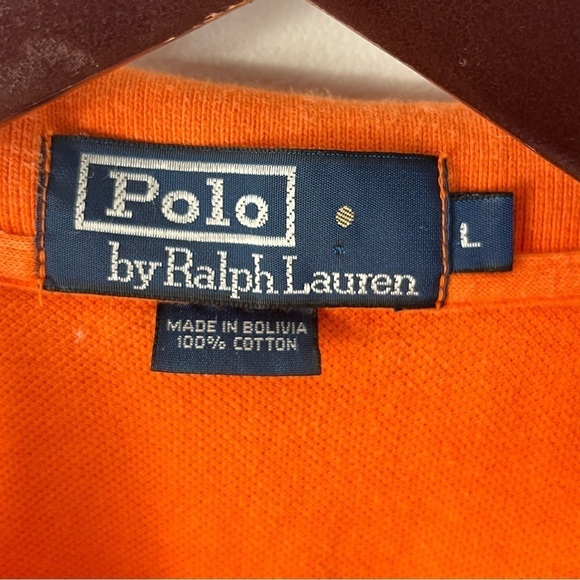 Polo Ralph Lauren Size Large Pique Orange Cotton Polo Shirt - Picture 6 of 6